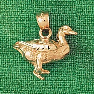 Duck Pendant Necklace Charm Bracelet in Yellow, White or Rose Gold 3139