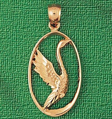 Duck Pendant Necklace Charm Bracelet in Yellow, White or Rose Gold 3140