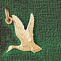 Dazzlers Jewelry Duck Pendant Necklace Charm Bracelet in Yellow, White or Rose Gold 3142, MPN: DZ-3…
