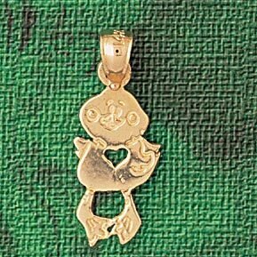Duck Pendant Necklace Charm Bracelet in Yellow, White or Rose Gold 3143