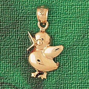 Duck Pendant Necklace Charm Bracelet in Yellow, White or Rose Gold 3144