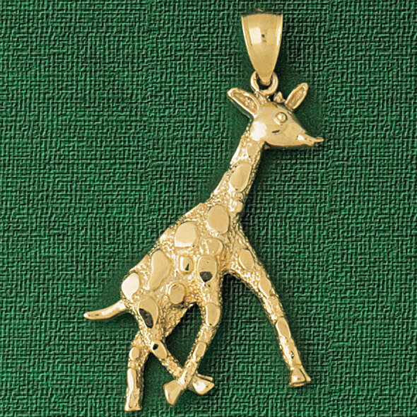 Giraffe Pendant Necklace Charm Bracelet in Yellow, White or Rose Gold 2640
