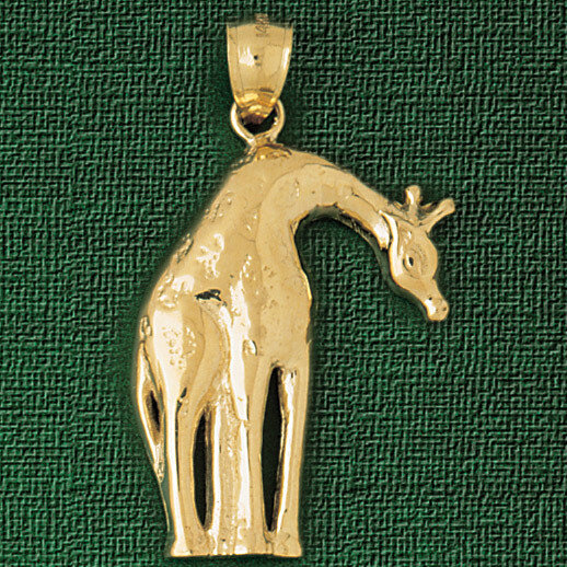 Giraffe Pendant Necklace Charm Bracelet in Yellow, White or Rose Gold 2643