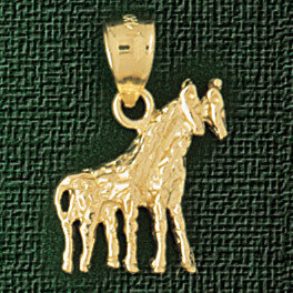 Giraffe Pendant Necklace Charm Bracelet in Yellow, White or Rose Gold 2650
