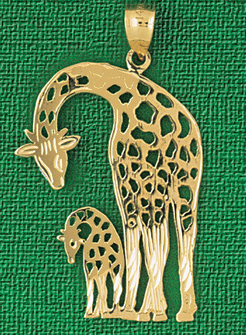 Giraffe Pendant Necklace Charm Bracelet in Yellow, White or Rose Gold 2652