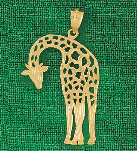 Giraffe Pendant Necklace Charm Bracelet in Yellow, White or Rose Gold 2653