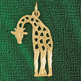 Giraffe Pendant Necklace Charm Bracelet in Yellow, White or Rose Gold 2654