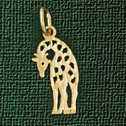 Giraffe Pendant Necklace Charm Bracelet in Yellow, White or Rose Gold 2655