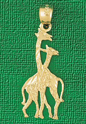 Giraffe Pendant Necklace Charm Bracelet in Yellow, White or Rose Gold 2657