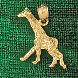 Giraffe Pendant Necklace Charm Bracelet in Yellow, White or Rose Gold 2658