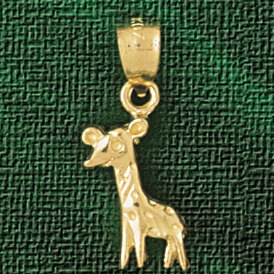 Giraffe Pendant Necklace Charm Bracelet in Yellow, White or Rose Gold 2659