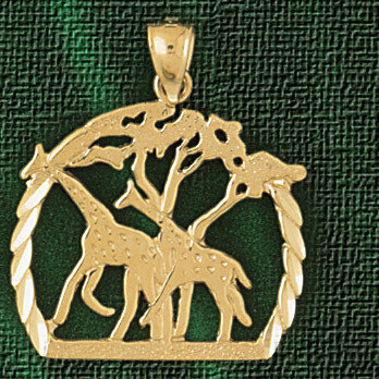Giraffe Pendant Necklace Charm Bracelet in Yellow, White or Rose Gold 2660