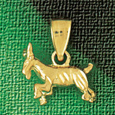 Goat Farm Animal Pendant Necklace Charm Bracelet in Yellow, White or Rose Gold 2616
