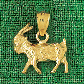 Goat Farm Animal Pendant Necklace Charm Bracelet in Yellow, White or Rose Gold 2622