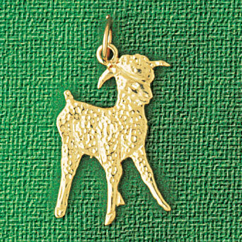 Sheep Farm Animal Pendant Necklace Charm Bracelet in Yellow, White or Rose Gold 2624