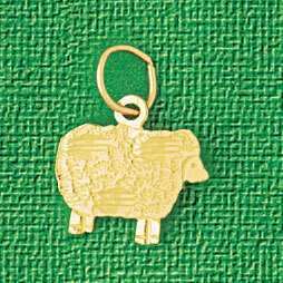 Sheep Farm Animal Pendant Necklace Charm Bracelet in Yellow, White or Rose Gold 2626