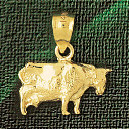 Dazzlers Jewelry Cow Farm Animal Pendant Necklace Charm Bracelet in Yellow, White or Rose Gold 2635…