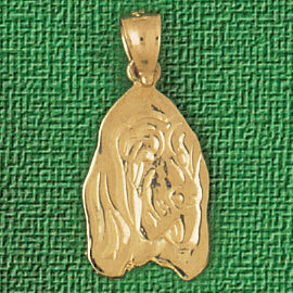 Basset Hound Dog Pendant Necklace Charm Bracelet in Yellow, White or Rose Gold 2112