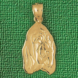 Dazzlers Jewelry Basset Hound Dog Pendant Necklace Charm Bracelet in Yellow, White or Rose Gold 211…