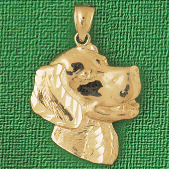 Beagle Dog Pendant Necklace Charm Bracelet in Yellow, White or Rose Gold 2118