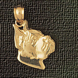 French Bulldog Dog Pendant Necklace Charm Bracelet in Yellow, White or Rose Gold 2157