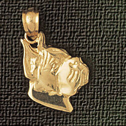 Dazzlers Jewelry French Bulldog Dog Pendant Necklace Charm Bracelet in Yellow, White or Rose Gold 2…