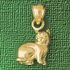 Dazzlers Jewelry 3 Dimensional Cat Pendant Necklace Charm Bracelet in Yellow, White or Rose Gold 20…