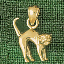 Dazzlers Jewelry 3 Dimensional Cat Pendant Necklace Charm Bracelet in Yellow, White or Rose Gold 20…