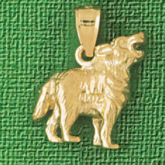 Collie Dog Dog Pendant Necklace Charm Bracelet in Yellow, White or Rose Gold 2059