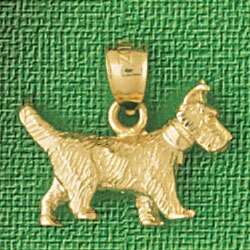 Scottish terriers Dog Pendant Necklace Charm Bracelet in Yellow, White or Rose Gold 2061