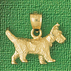 Dazzlers Jewelry Scottish terriers Dog Pendant Necklace Charm Bracelet in Yellow, White or Rose Gol…
