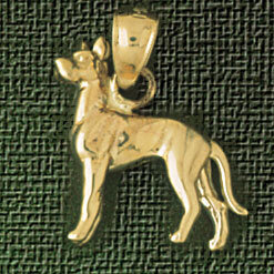 Great Dane Dog Pendant Necklace Charm Bracelet in Yellow, White or Rose Gold 2065