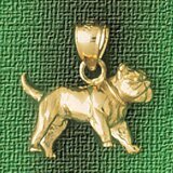 Dazzlers Jewelry 3 Dimensional Dog Pendant Necklace Charm Bracelet in Yellow, White or Rose Gold 20…