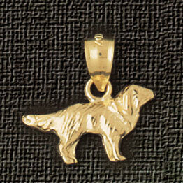 Red Setter Dog Pendant Necklace Charm Bracelet in Yellow, White or Rose Gold 2080