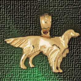 Dazzlers Jewelry Red Setter Dog Pendant Necklace Charm Bracelet in Yellow, White or Rose Gold 2081,…