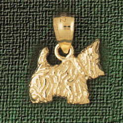 Dazzlers Jewelry Terrier Dog Pendant Necklace Charm Bracelet in Yellow, White or Rose Gold 2085, MP…