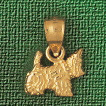 Dazzlers Jewelry Terrier Dog Pendant Necklace Charm Bracelet in Yellow, White or Rose Gold 2086, MP…