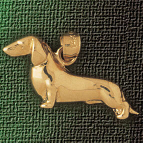 Dachshund Dog Pendant Necklace Charm Bracelet in Yellow, White or Rose Gold 2103