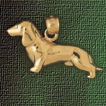 Dachshund Dog Pendant Necklace Charm Bracelet in Yellow, White or Rose Gold 2104