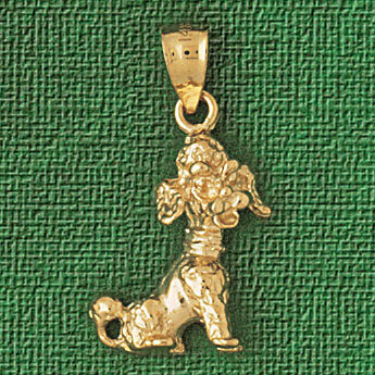 Poodle Dog Pendant Necklace Charm Bracelet in Yellow, White or Rose Gold 2170