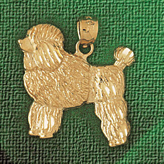 Poodle Dog Pendant Necklace Charm Bracelet in Yellow, White or Rose Gold 2173