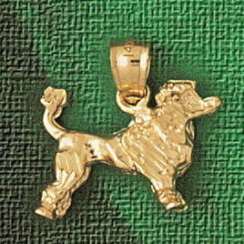 Dazzlers Jewelry Poodle Dog Pendant Necklace Charm Bracelet in Yellow, White or Rose Gold 2174, MPN…
