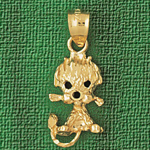 Poodle Dog Pendant Necklace Charm Bracelet in Yellow, White or Rose Gold 2175