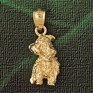 Affen Pinscher Dog Pendant Necklace Charm Bracelet in Yellow, White or Rose Gold 2181
