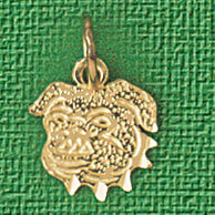Dazzlers Jewelry Bulldog Dog Pendant Necklace Charm Bracelet in Yellow, White or Rose Gold 2190, MP…