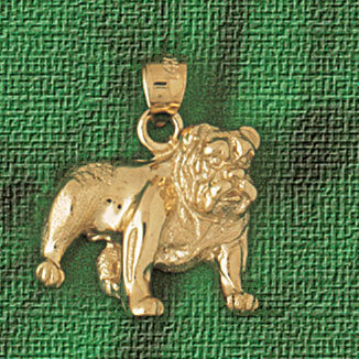 Dazzlers Jewelry Bulldog Dog Pendant Necklace Charm Bracelet in Yellow, White or Rose Gold 2192, MP…