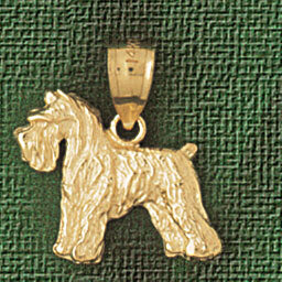 Dazzlers Jewelry Schnauzer Dog Pendant Necklace Charm Bracelet in Yellow, White or Rose Gold 2195, …