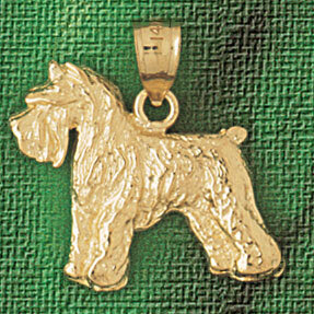 Schnauzer Dog Pendant Necklace Charm Bracelet in Yellow, White or Rose Gold 2196