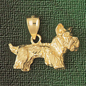 Schnauzer Dog Pendant Necklace Charm Bracelet in Yellow, White or Rose Gold 2198