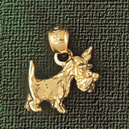 Schnauzer Dog Pendant Necklace Charm Bracelet in Yellow, White or Rose Gold 2199
